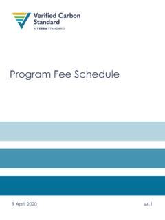 verra program fee schedule.